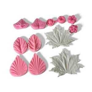 Silicone Veiner Mold Lot Of 6 Pair Fondant Flower Mould Bake Gumpaste Sugarclay